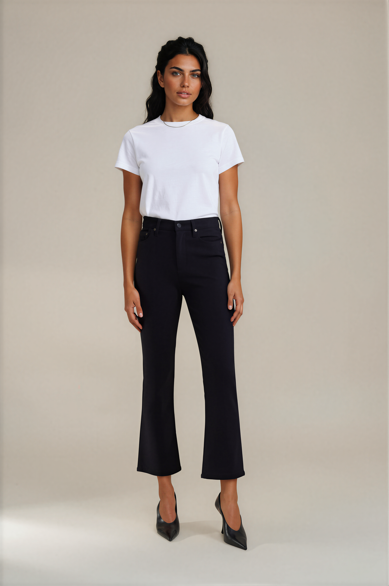 Pistola Lennon High Rise Cropped Bootcut Jeans Noir