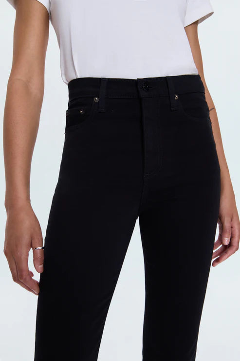 Lennon High Rise Cropped Bootcut Jeans Noir