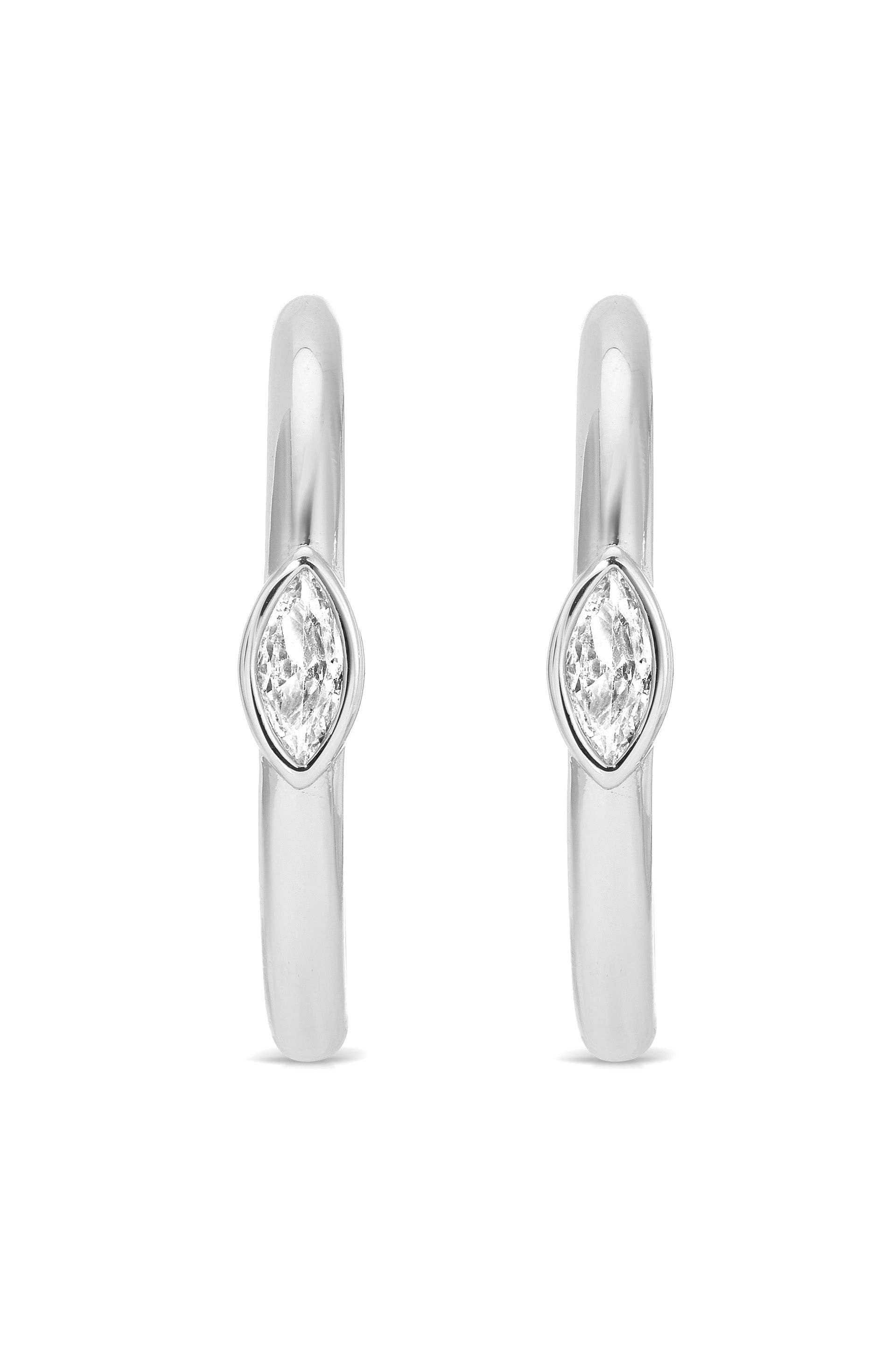 Medium Marquise Crystal Hoops