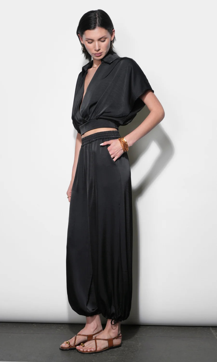 Greylin Nisa Black Dolman Sleeve Top