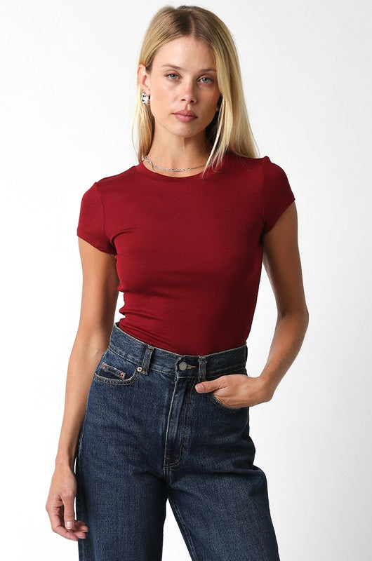 Mercedes Basic Rib Knit Tee