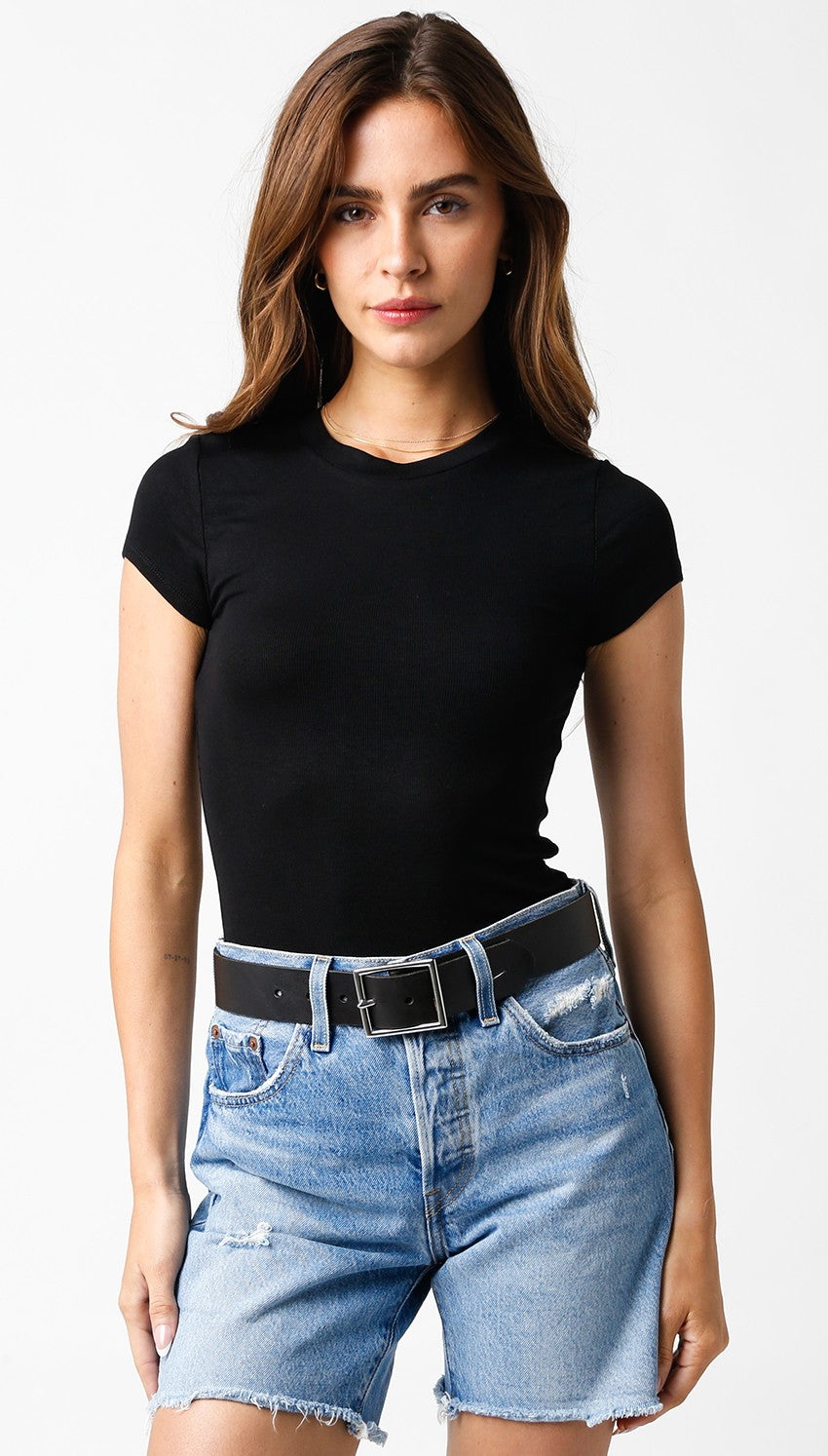 Mercedes Basic Rib Knit Tee