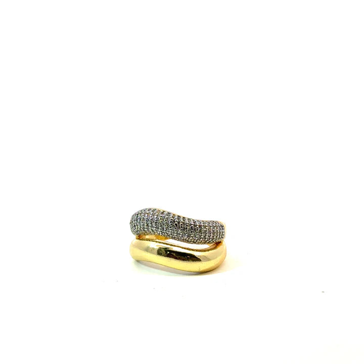 Two Wave Ring | Gold Brass