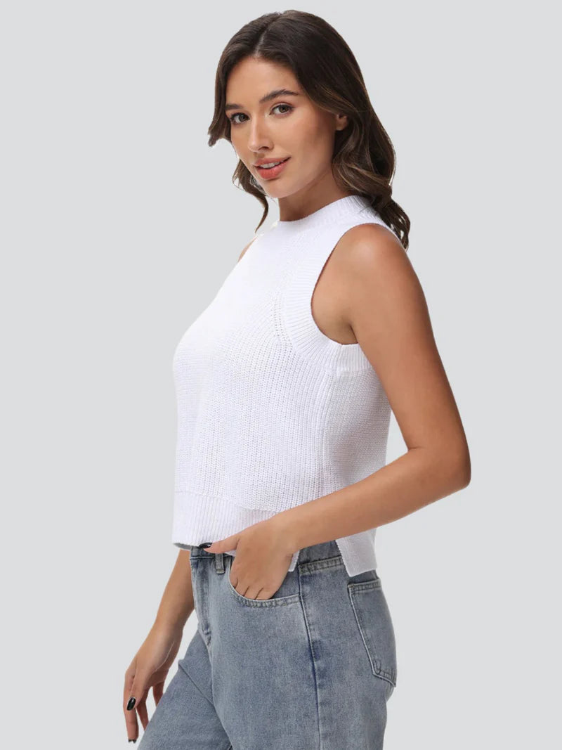 Demi High Crew Neck Tank Top
