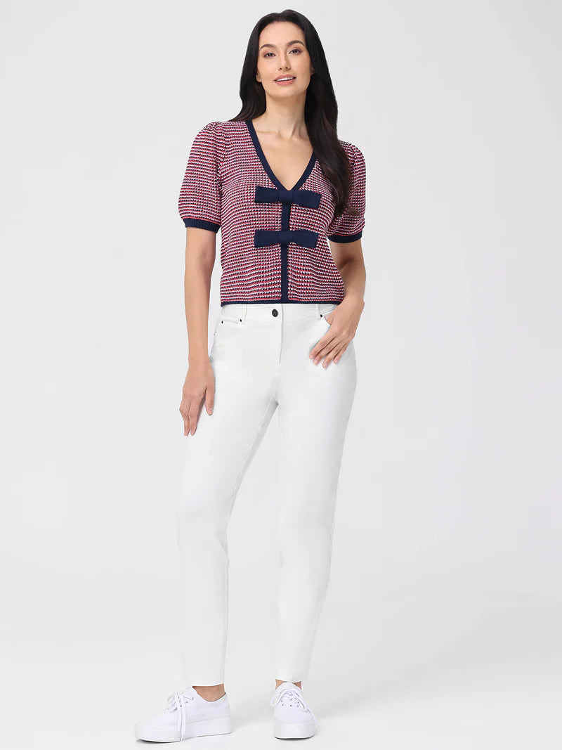 Elaine Puff Sleeve Bow Cardi