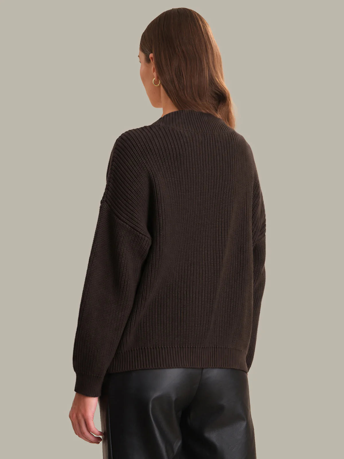 Celeste Button Down Cardigan Chocolate Plum