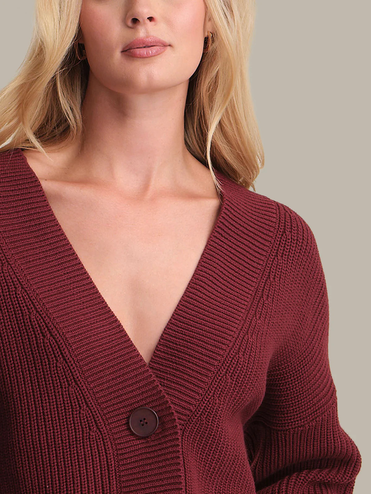 Celeste Button Down Cardigan Oxblood