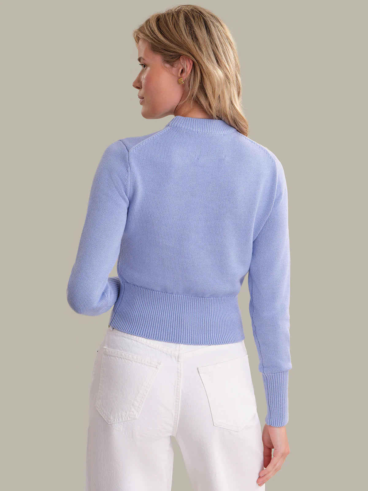 525 Adeline Cotton Long Sleeve Sweater Blue Heron