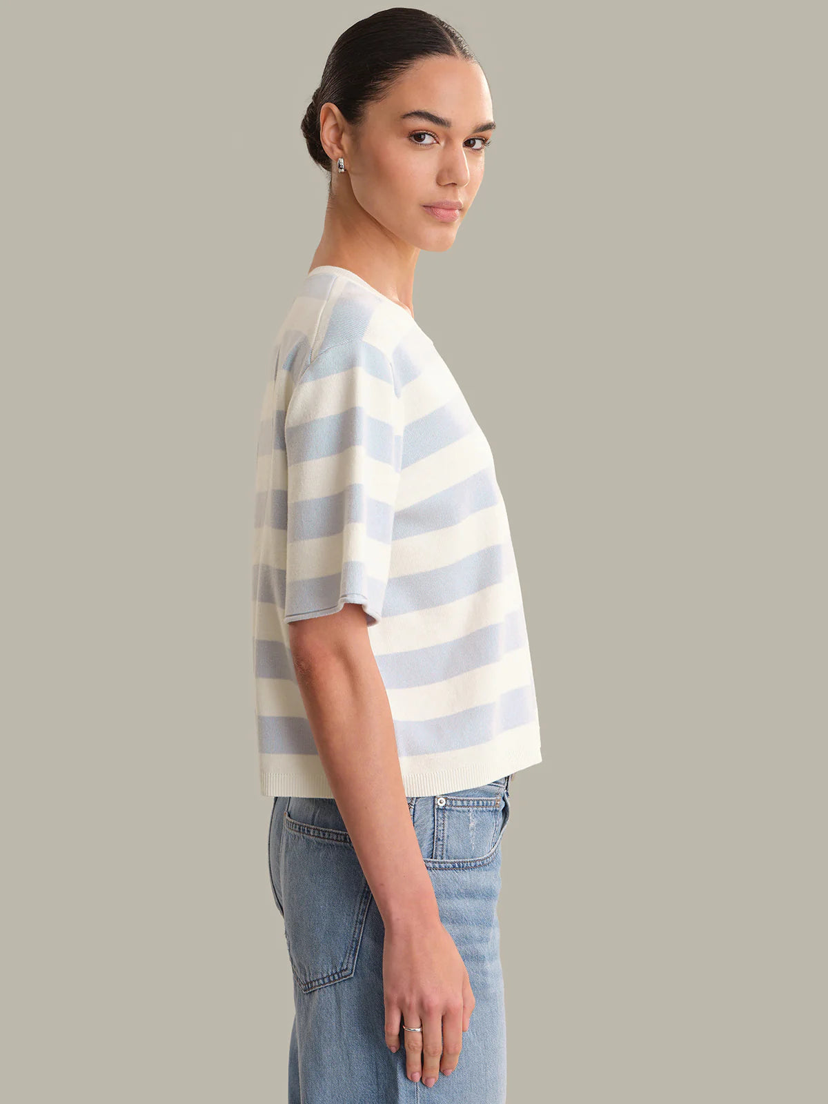 525 June Cotton Stripe Pullover Chalk Combo