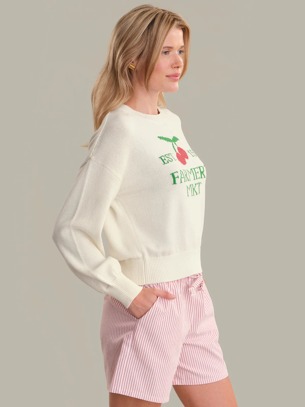 Clover Market Graphic Cotton Sweater