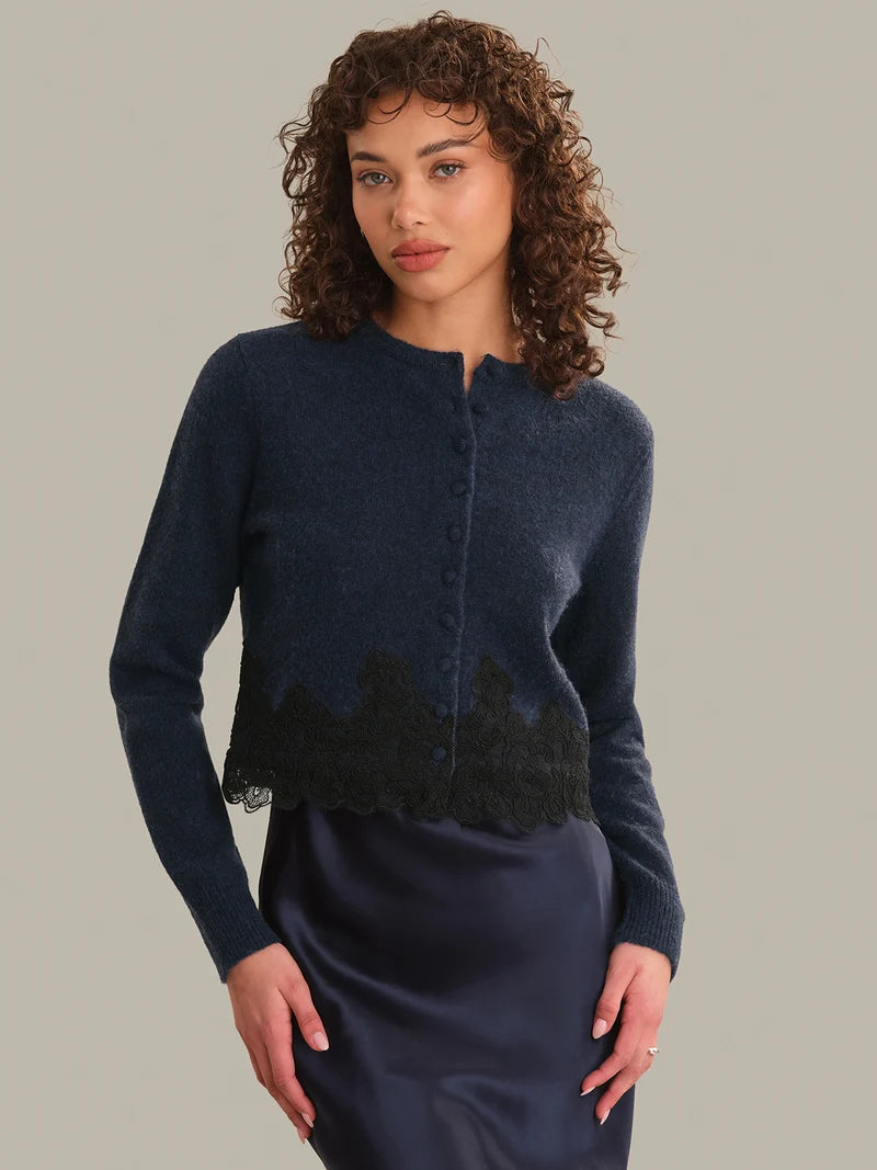 Harrington Lace Trim Cardigan