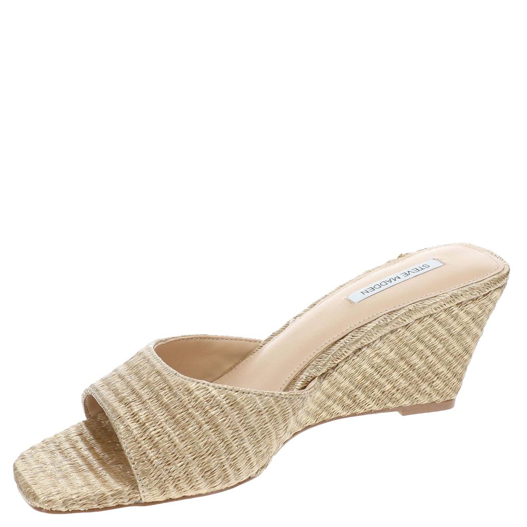 Steve Madden Seleste Gold Raffia Wedge Sandals