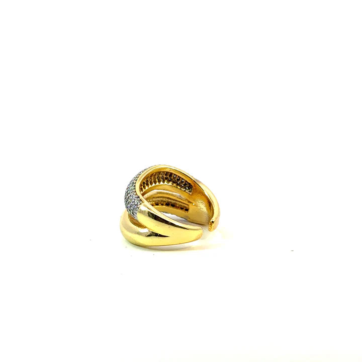 Two Wave Ring | Gold Brass