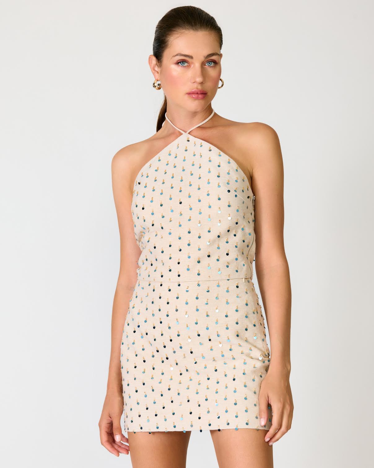 Line & Dot Sunstone Ecru Mini Skirt
