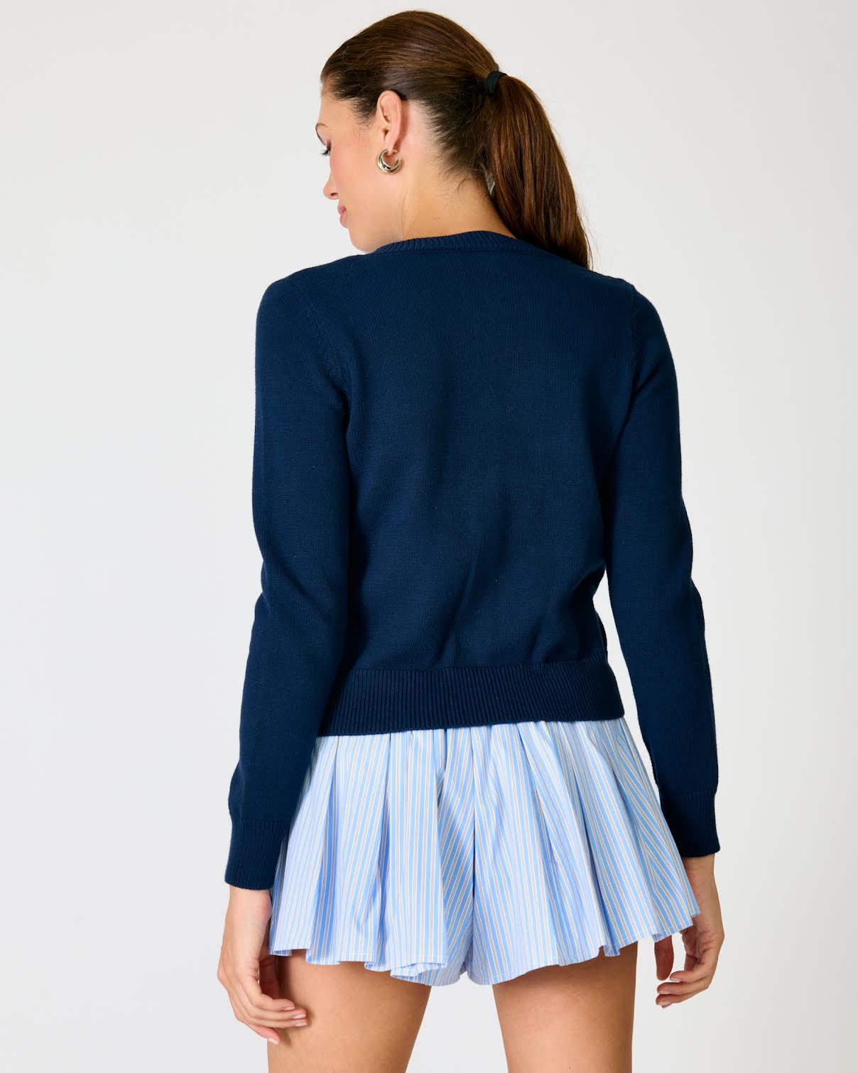 Line & Dot Mooring Navy Cardigan