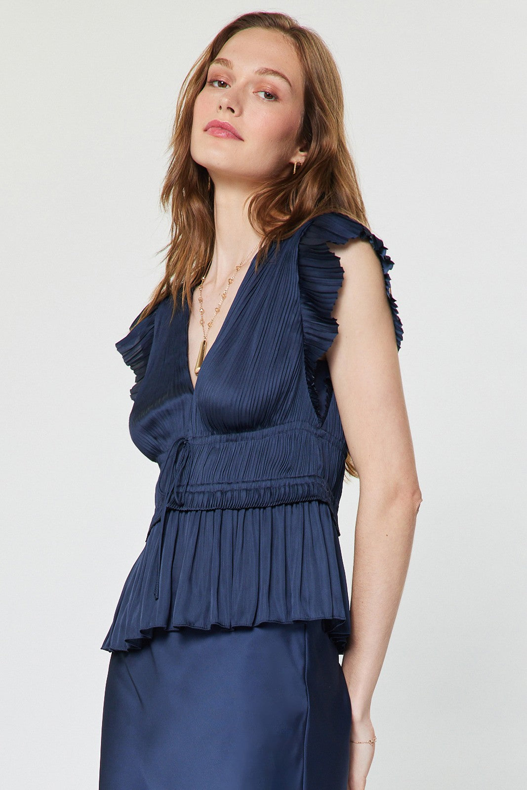 Olivia Navy Peplum Top
