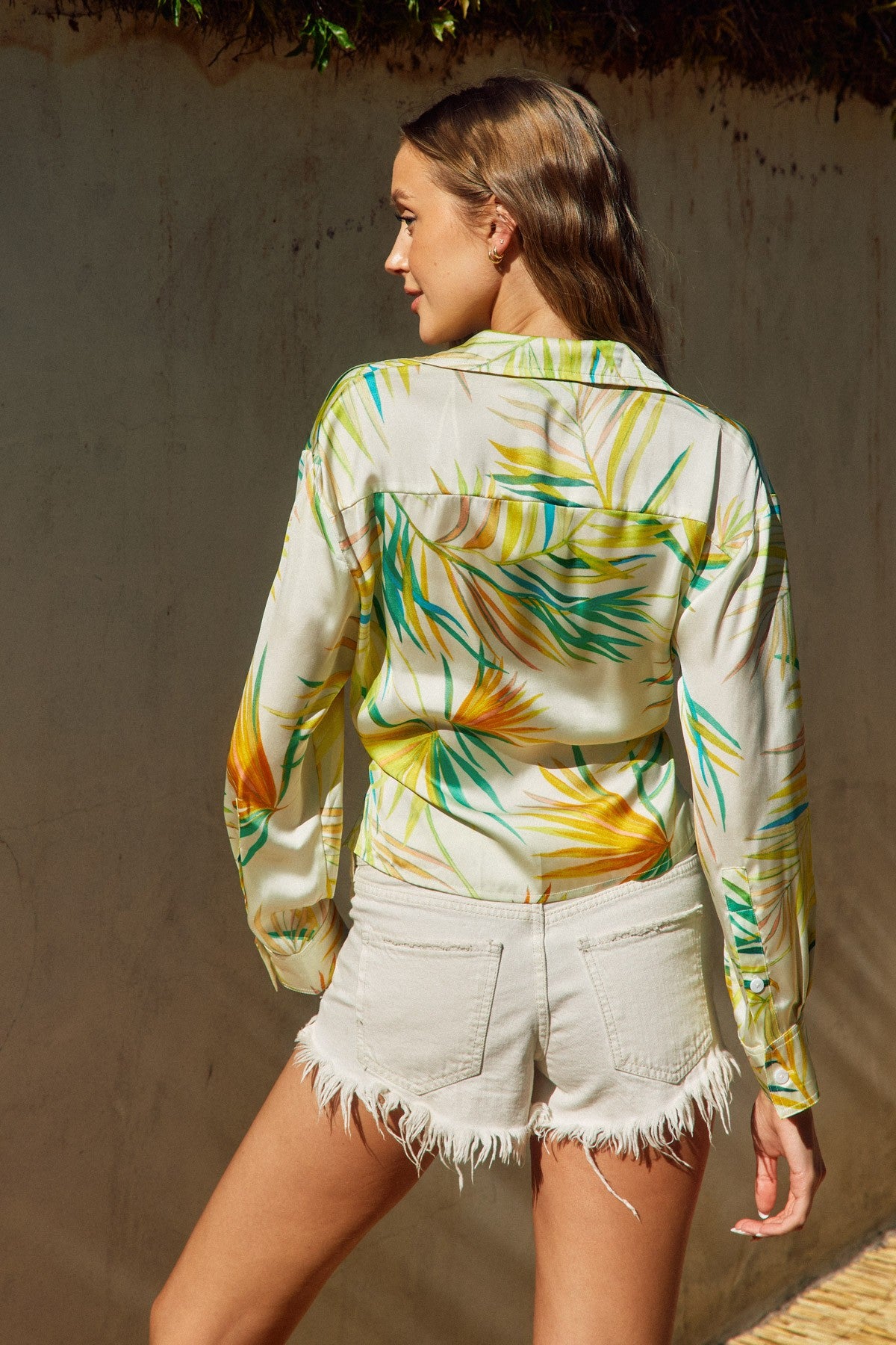 Alana Tropical Palm Leaf Top