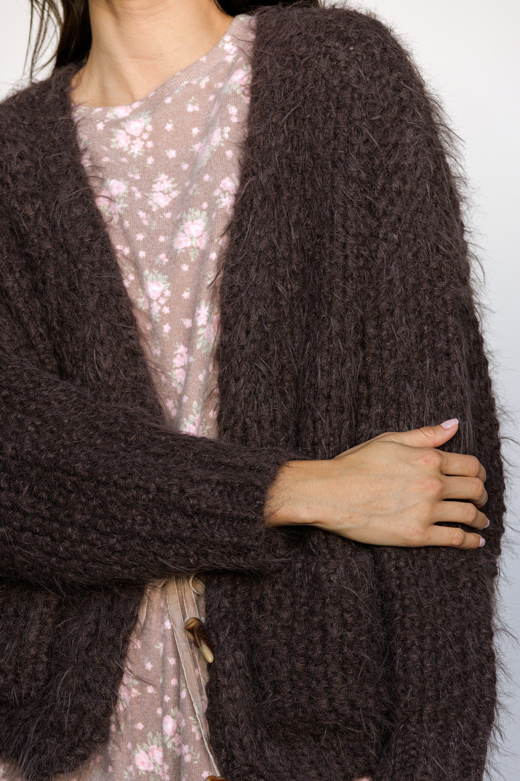 Teddy Brown Fuzzy Cardigan