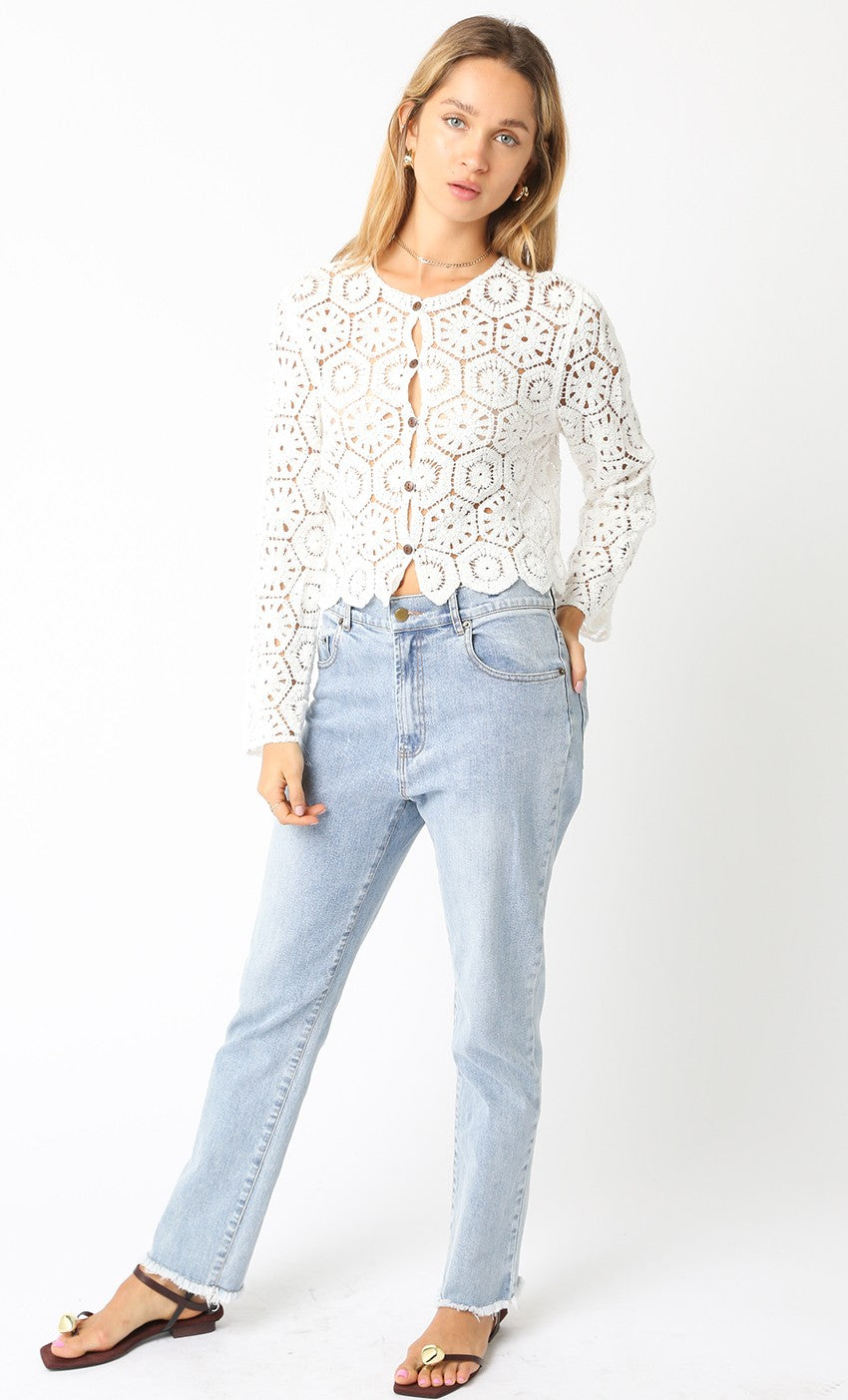 Felicity Crochet Top | White