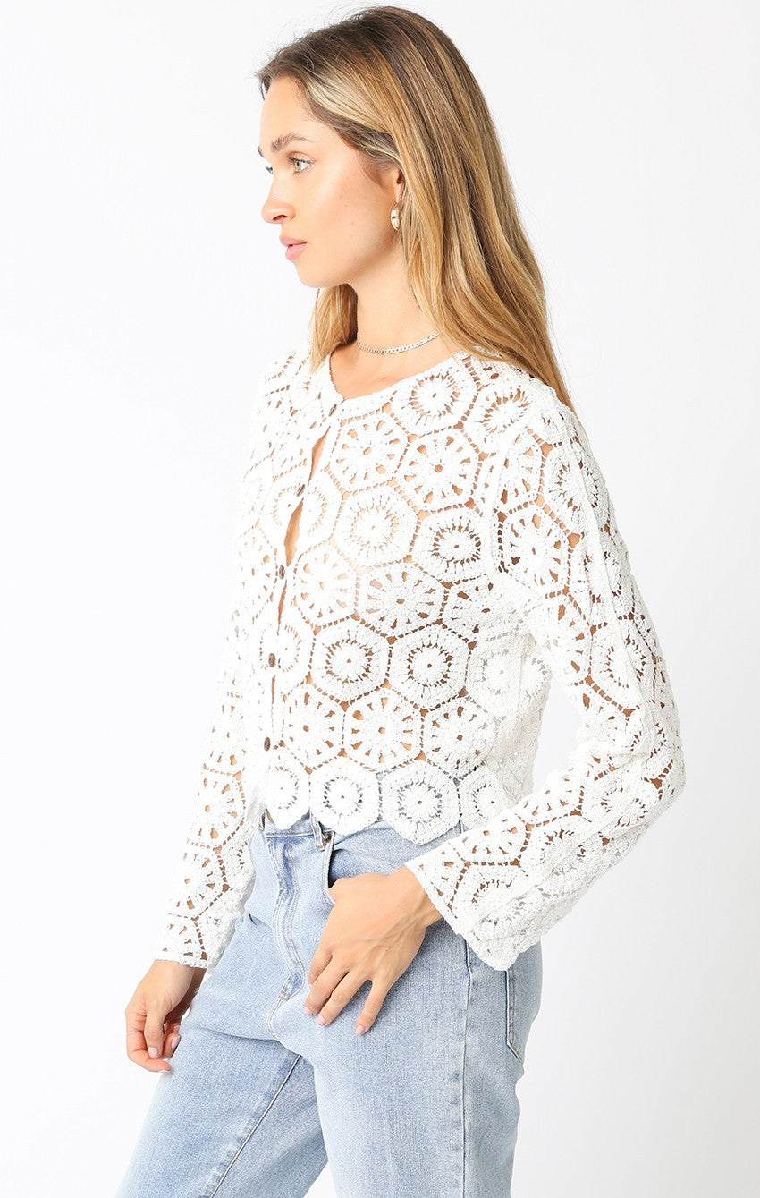 Felicity Crochet Top | White