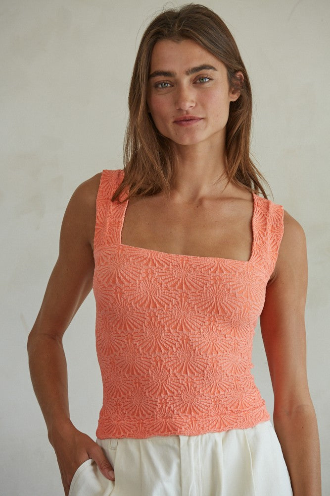 Romy Jacquard Square Seamless Tank