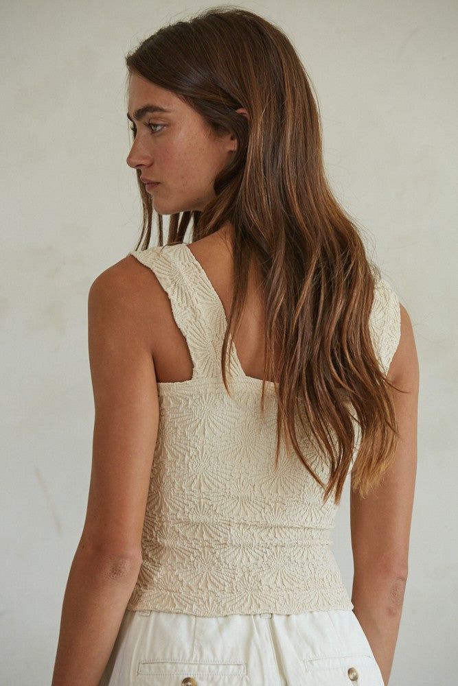 Romy Jacquard Square Seamless Tank