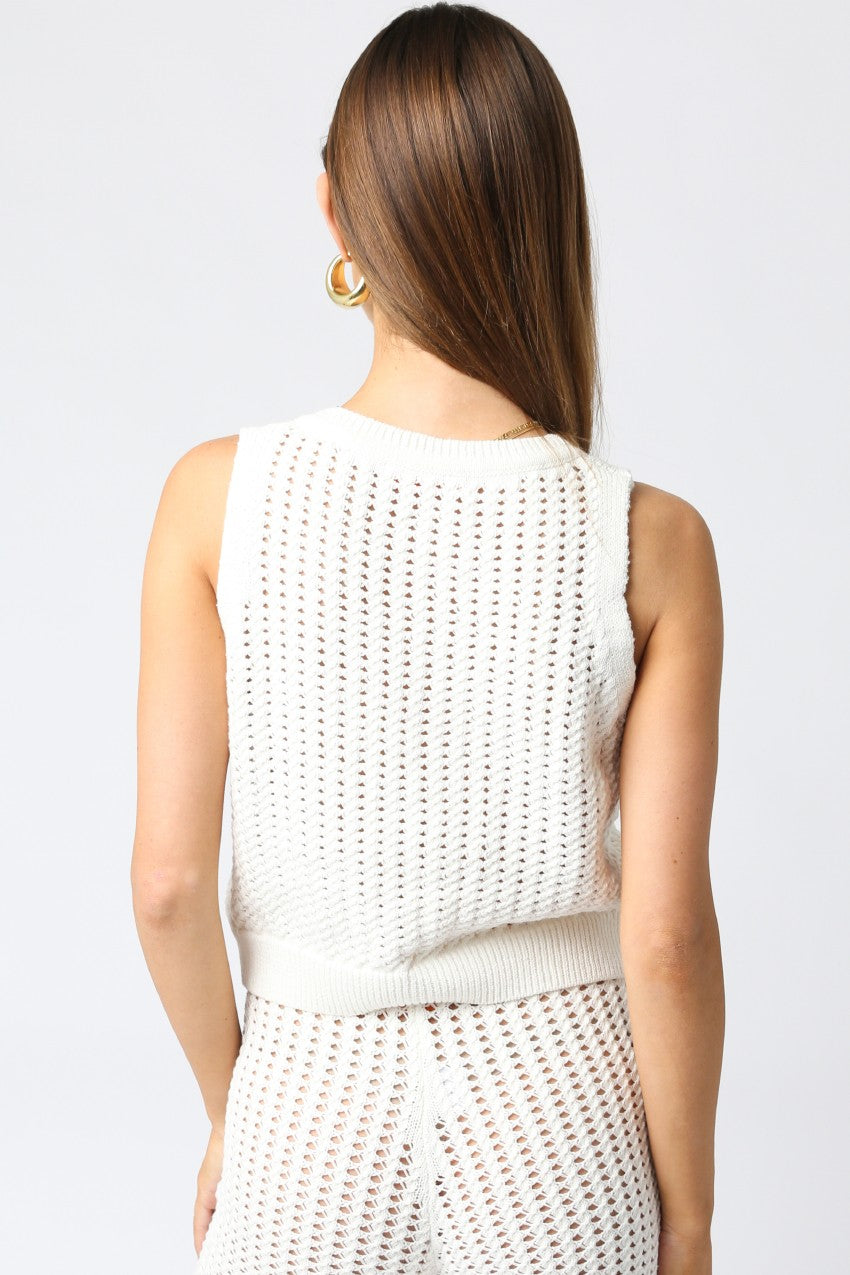 Joanie Crochet Tank Top | White