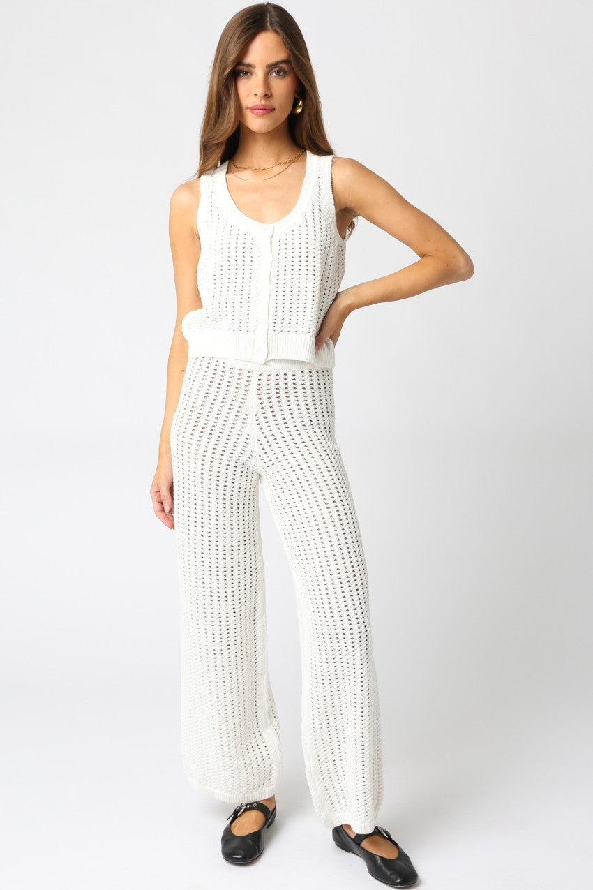Joanie Crochet Pants | White