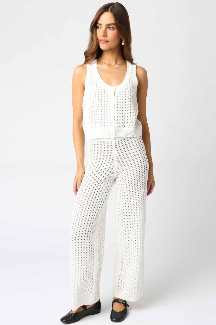 Joanie Crochet Pants | White