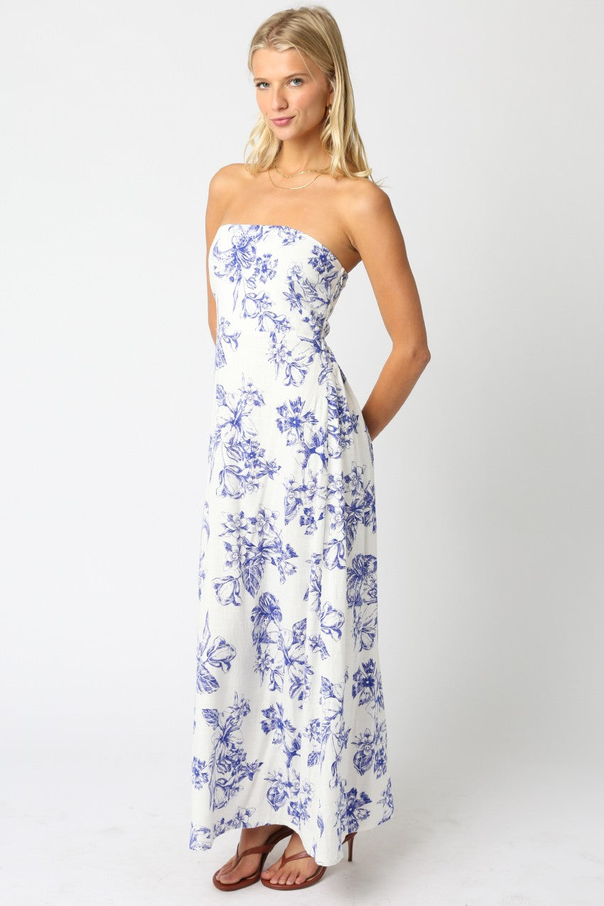 Zellie Floral Strapless Maxi