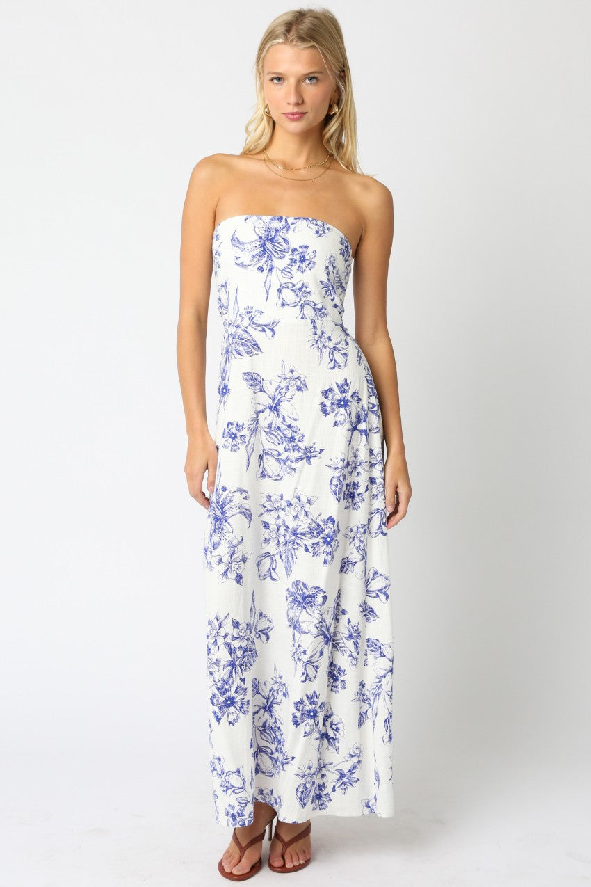 Zellie Floral Strapless Maxi
