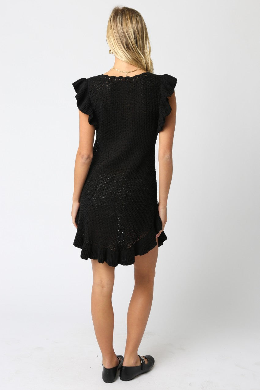 Neve Crochet Mini Dress Black
