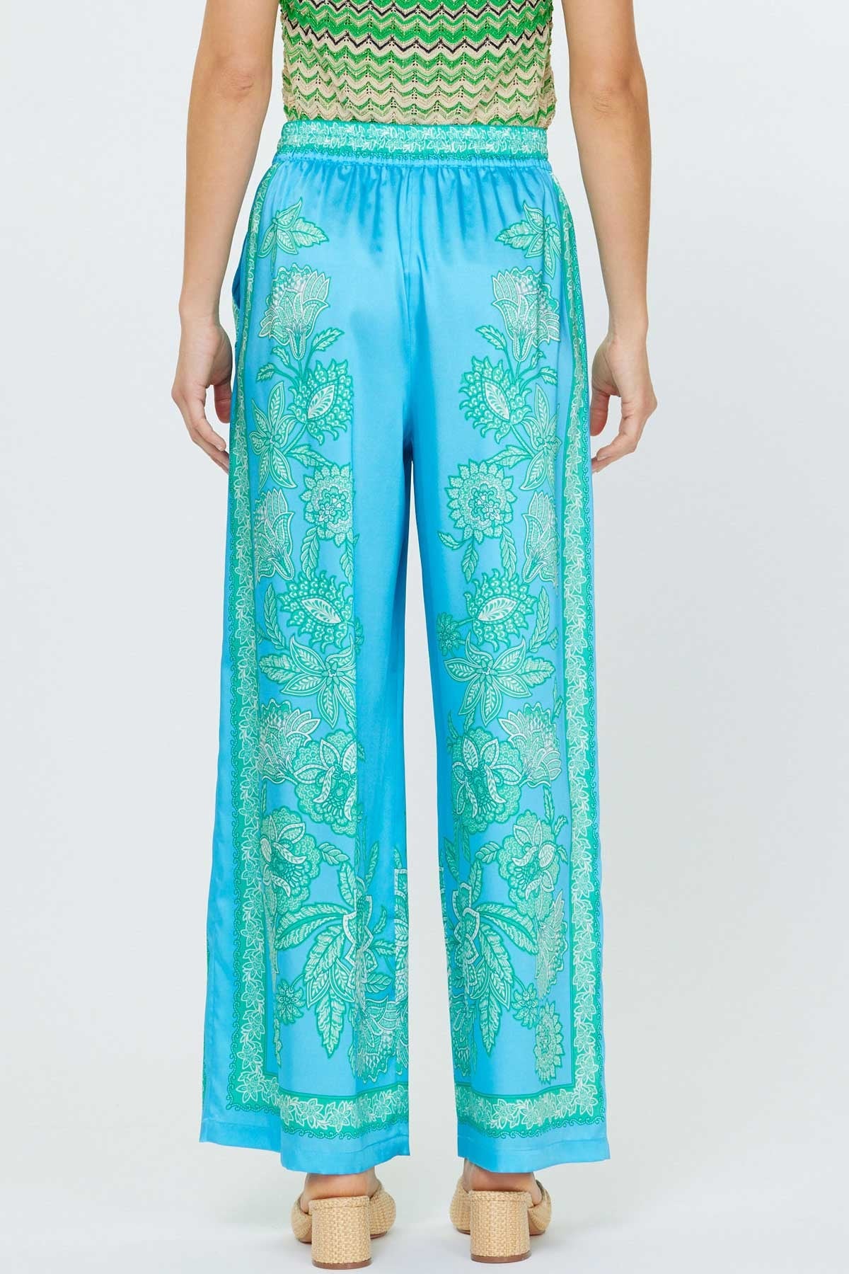 Current Air | Aylani Pailsey Wide Leg Pants Blue