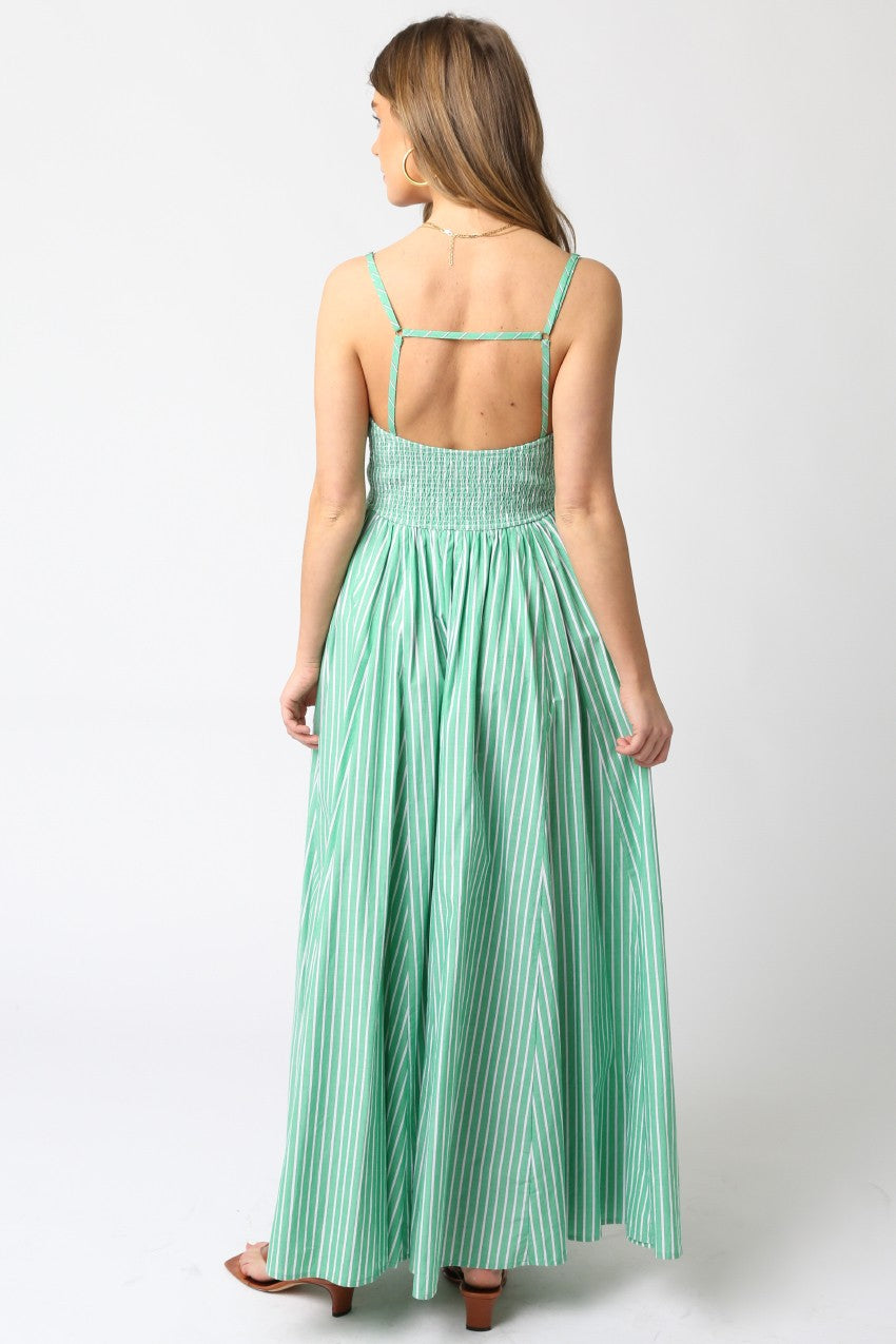 Isle Green Striped Maxi Dress