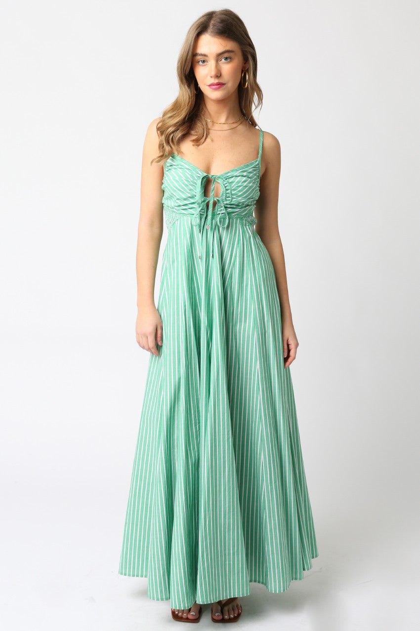 Isle Green Striped Maxi Dress