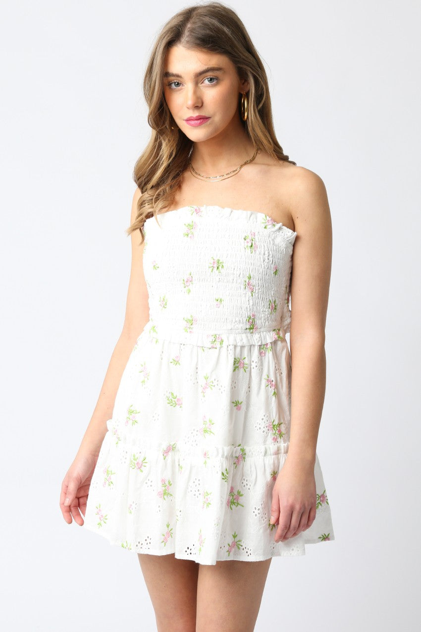 Kendra Strapless Floral Dress
