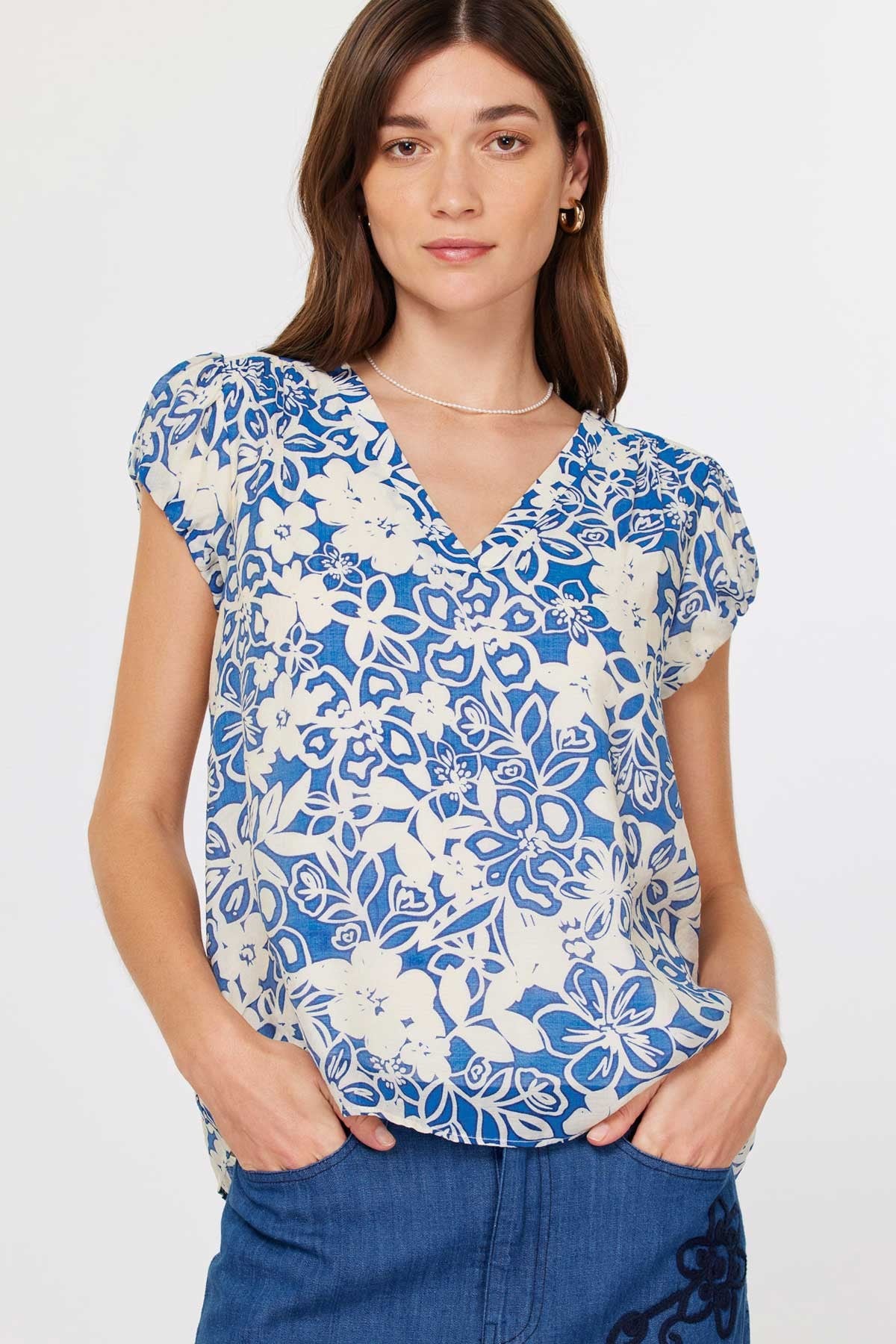 Ophelia Floral Top | Blue