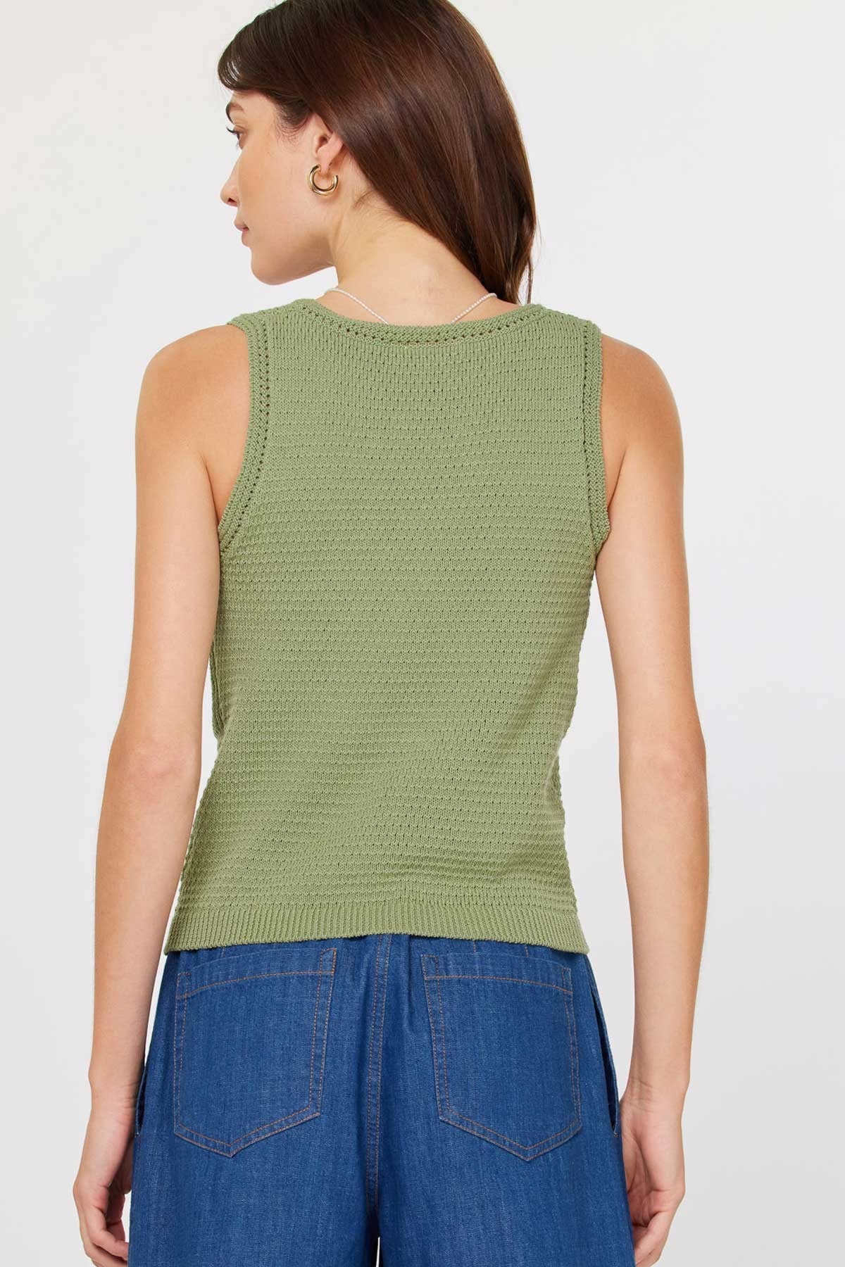 Current Air | Kendra Sage Knit Tank Top