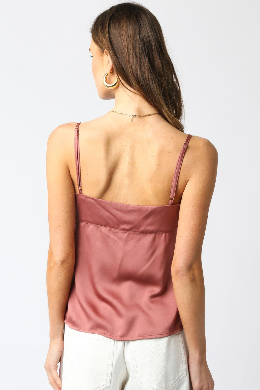 Allie Satin Tank Top Clay