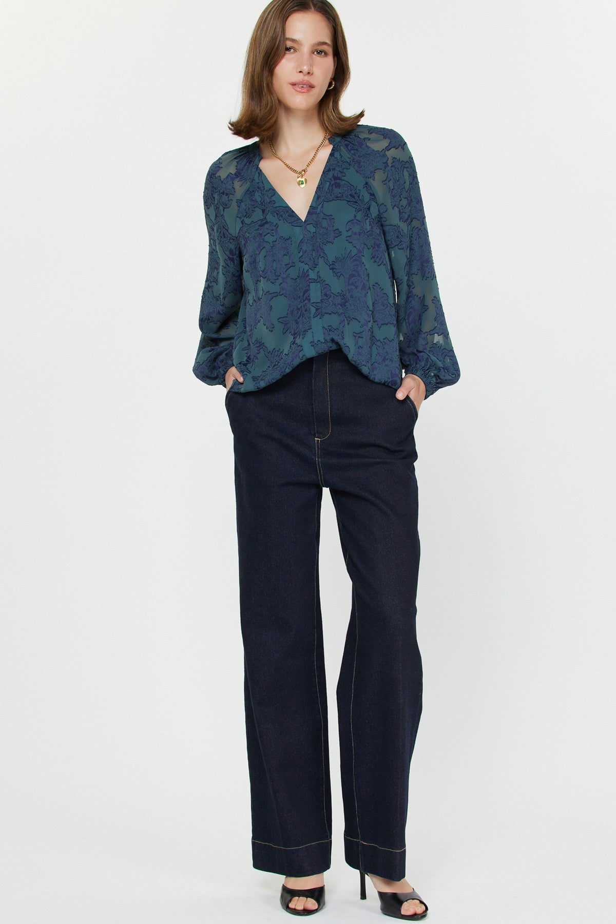 Shayna Floral Top Blue