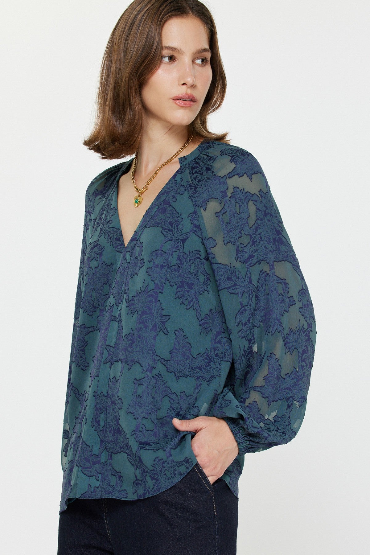 Shayna Floral Top Blue