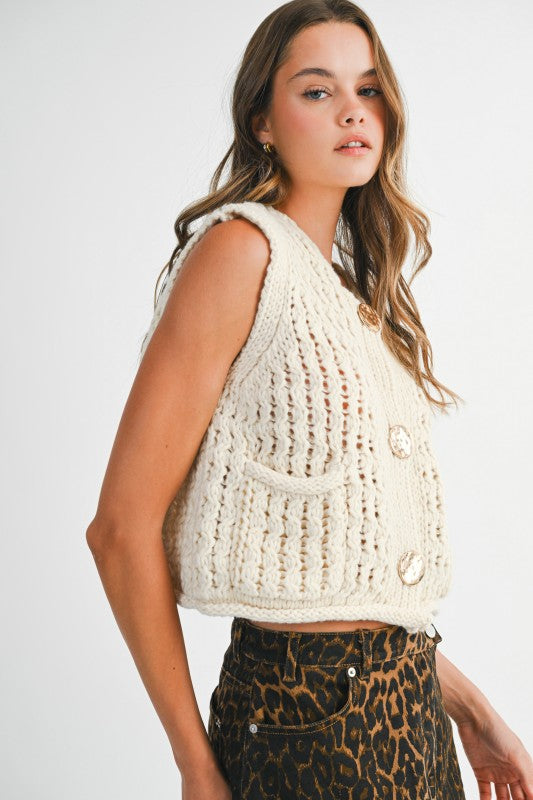 Tamra Knit Vest Cream