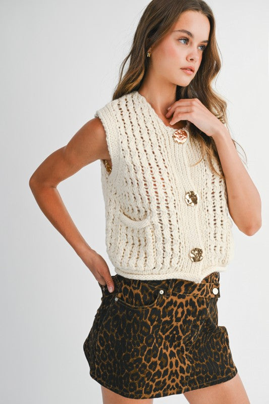 Tamra Knit Vest Cream