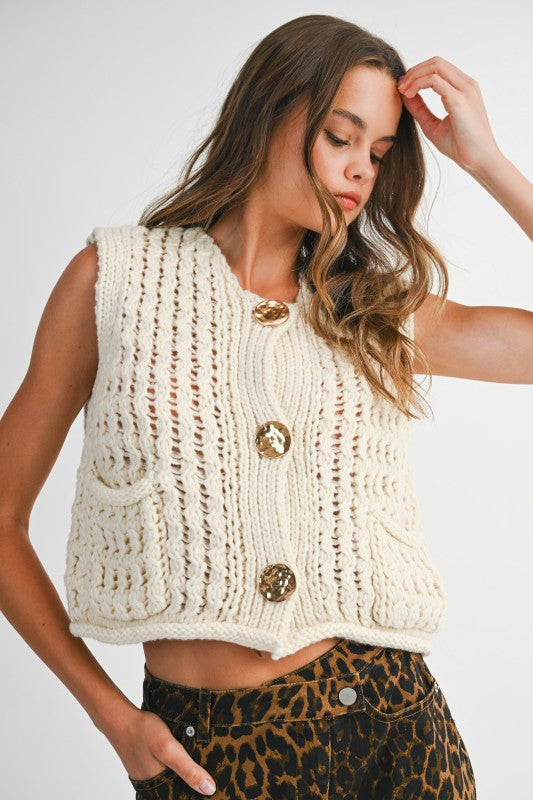 Tamra Knit Vest Cream