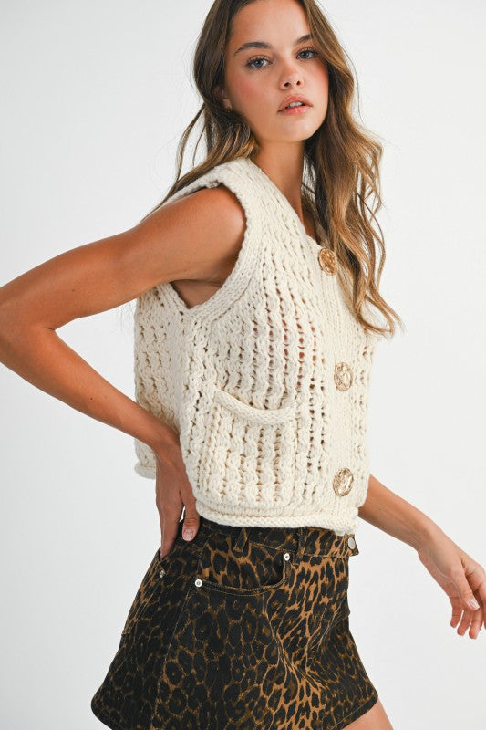 Tamra Knit Vest Cream