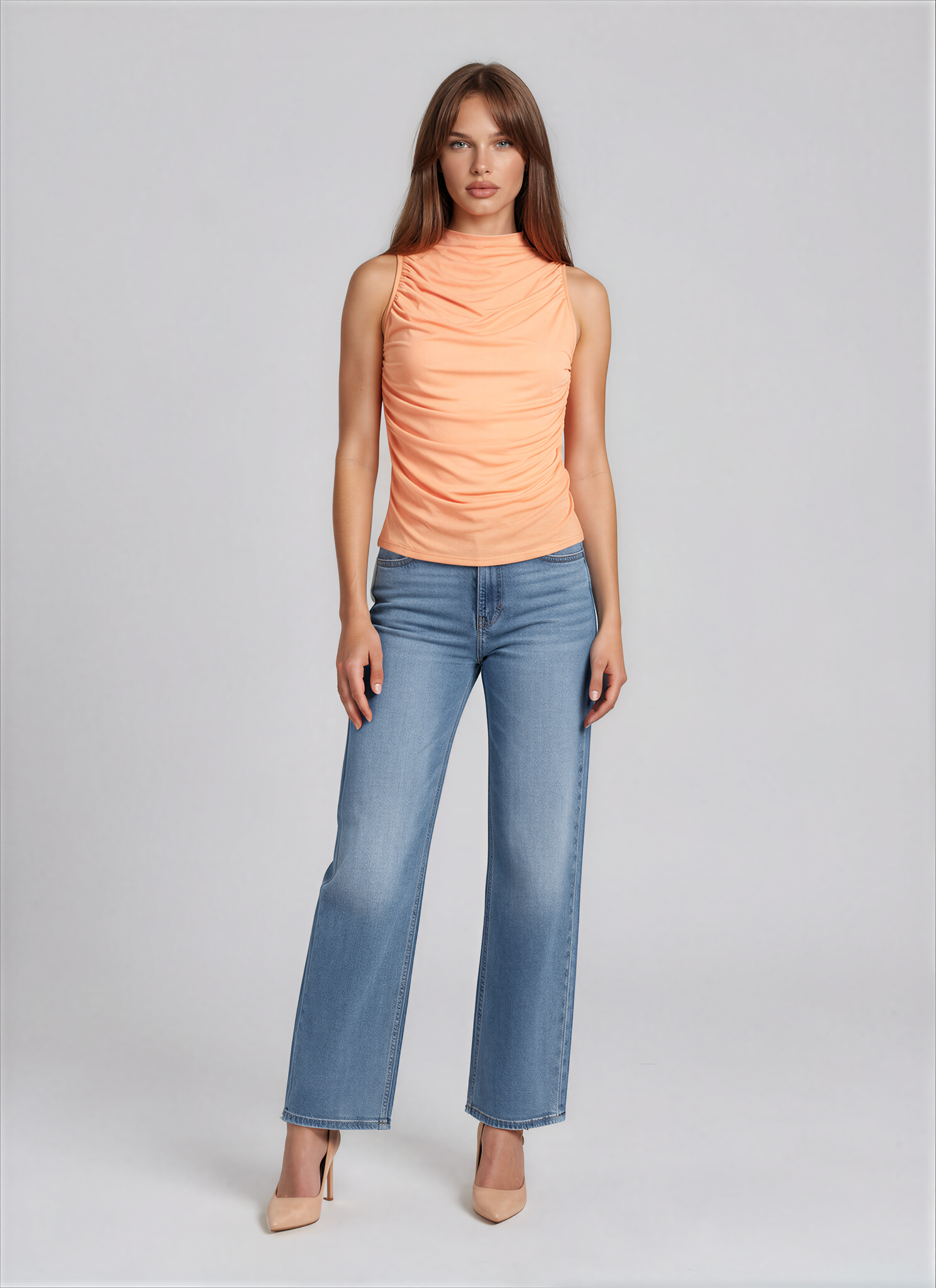 Tammi Ruched Mesh Tank Top