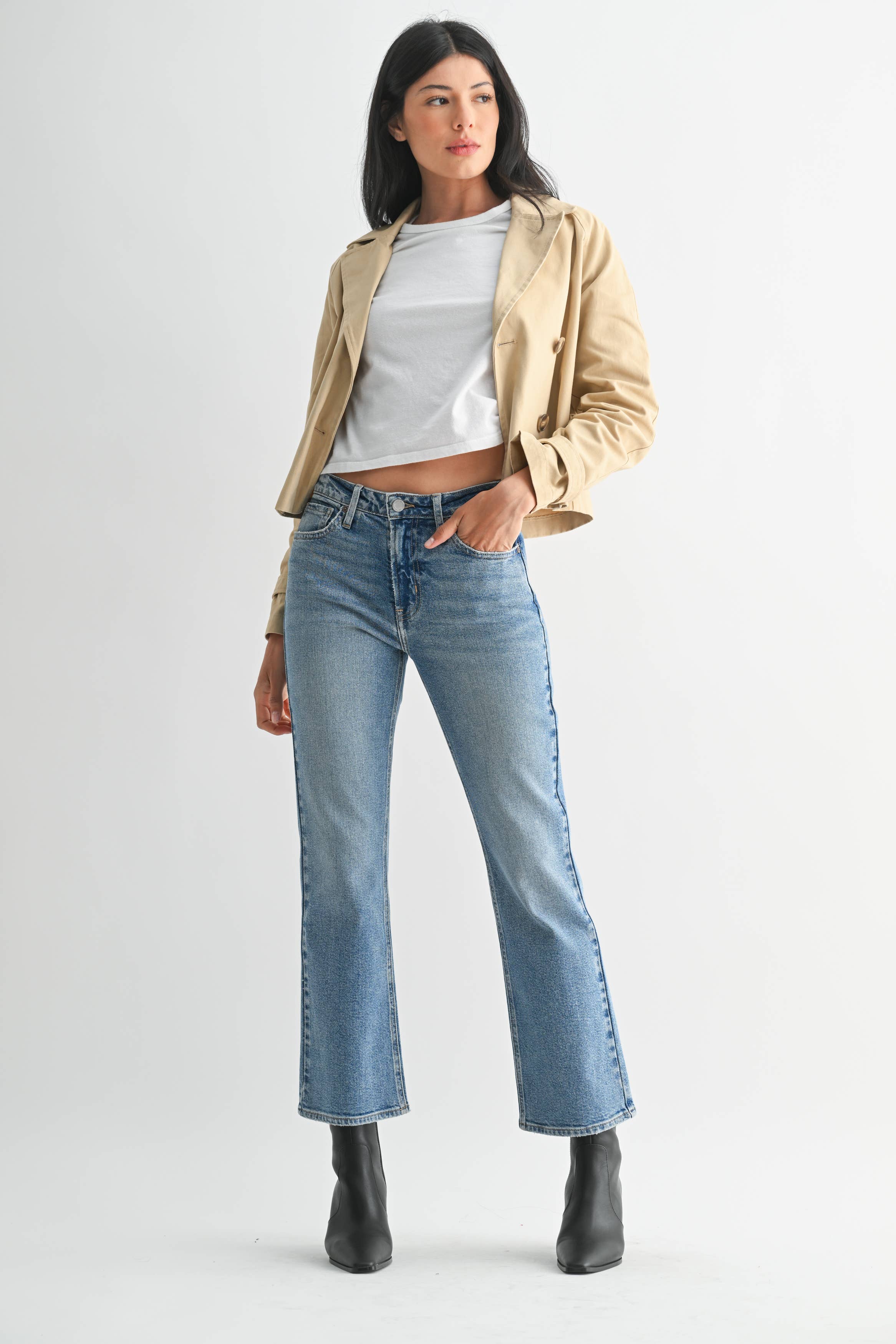 Slim Cropped Bootcut Jeans