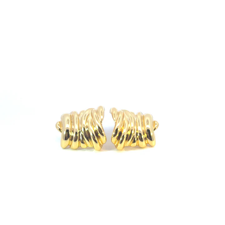 Ursala Wave Stud Earrings | Gold