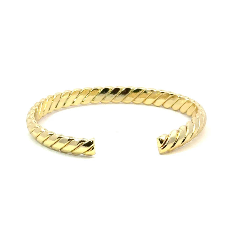 Paula Twisted Cuff Bracelet | Gold Brass