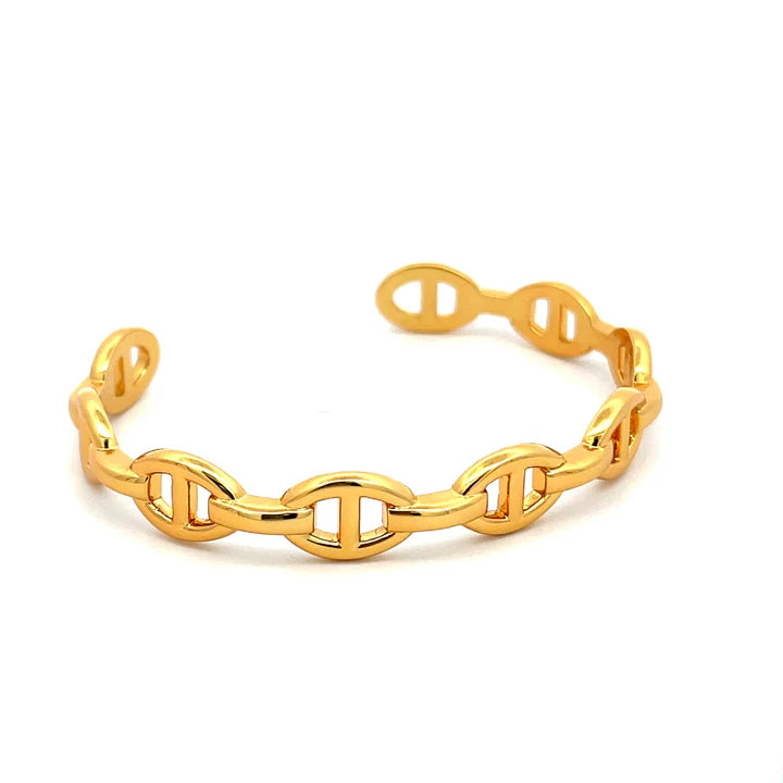 Jacky Open Link Cuff Bracelet | Gold Brass